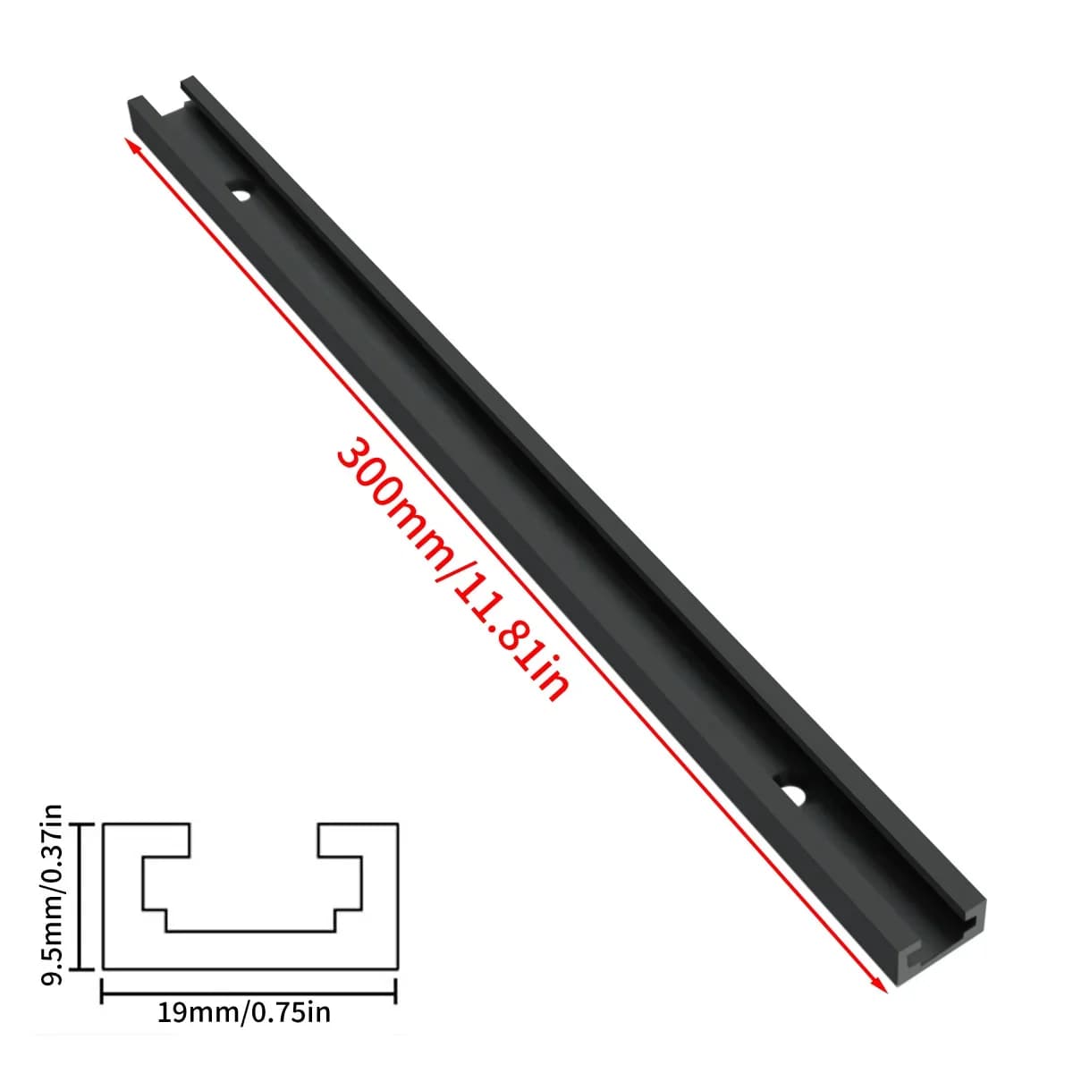 Οδηγός Μίτερ Αλουμινίου T-Slot, 400-500mm, 19x9.5mm