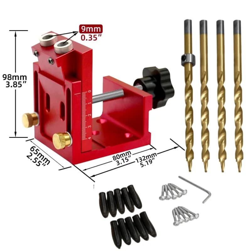Σετ 26 Τεμαχίων Jig για Θηκές Pocket Hole με Οδηγό Drill και Φρέζες
